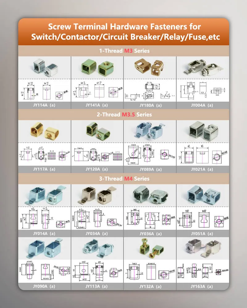 Screw Terminal Hardware Fasteners for Switch/Contactor/Circuit Breaker/Relay/Fuse,etc Screw Terminal Hardware Fasteners for Switch/Contactor/Circuit Breaker/Relay/Fuse,etc